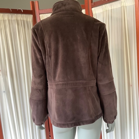 Kristen Blake Womens Super Soft Plush Fleece Brown Jacket Size Large - Picture 4 of 7